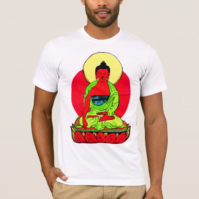 T-shirt Le tee - shirt des hommes blancs de Bouddha (Devant)