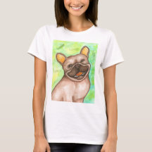 Le tee - shirt français de Bulldog riant