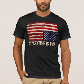 T-shirt Le Temps Cutesytime Est À L'Hauteur Du Drapeau Amé