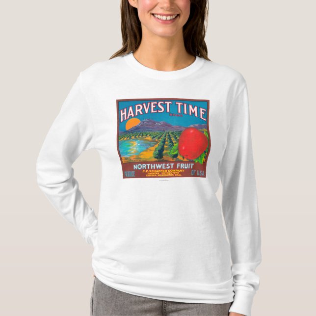 T-shirt Le temps de récolte Apple marquent - Yakima, WA (Devant)