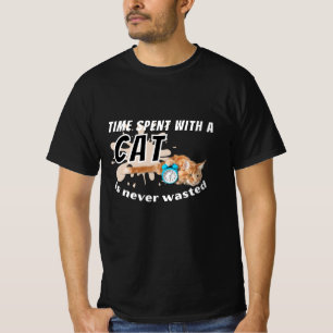 T-shirt Le temps passé avec un chat n'est jamais perdu.