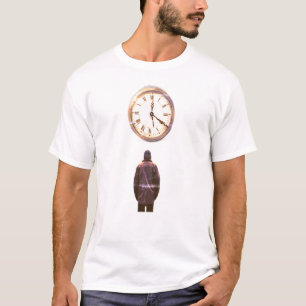 T-shirt Le temps passe vite Homme + Horloge sur fond blanc