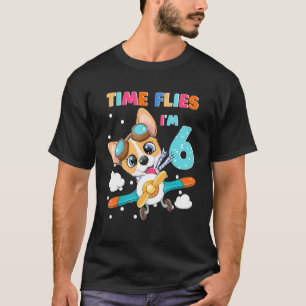 T-shirt Le temps passe vite J'ai 6 ans 6ème anniversaire C