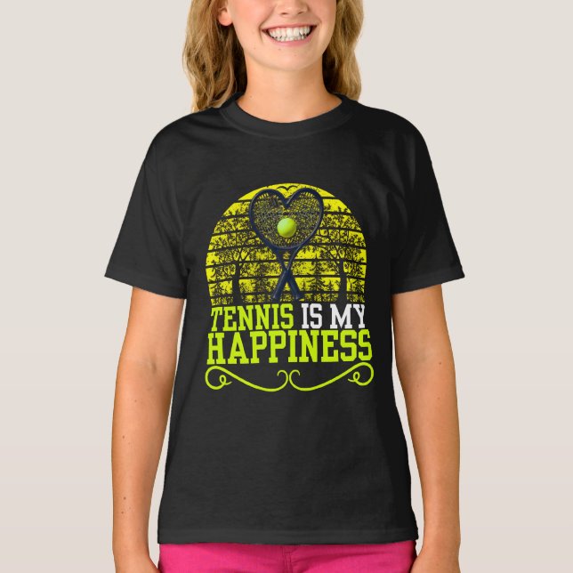 T-shirt le tennis est mon design de bonheur pour les amour (Devant)