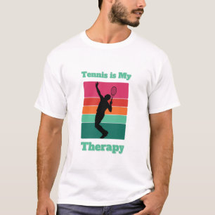 T-shirt Le tennis est mon rectangle thérapeutique Coucher