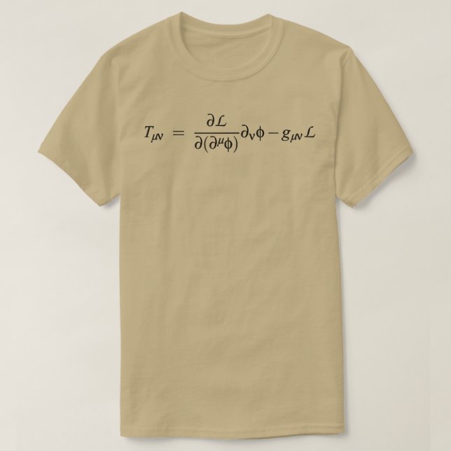T-shirt Le tenseur de l'impulsion énergétique de la théori (Design devant)