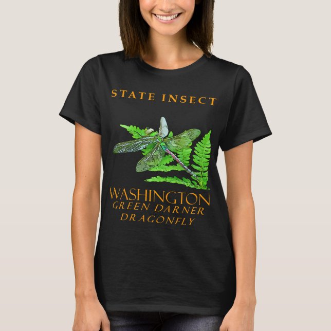 T-shirt Le Territoire De Washington Insecte Le Drago Vert  (Devant)