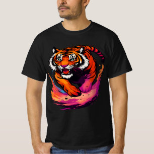 T-shirt Le tigre coloré féroce