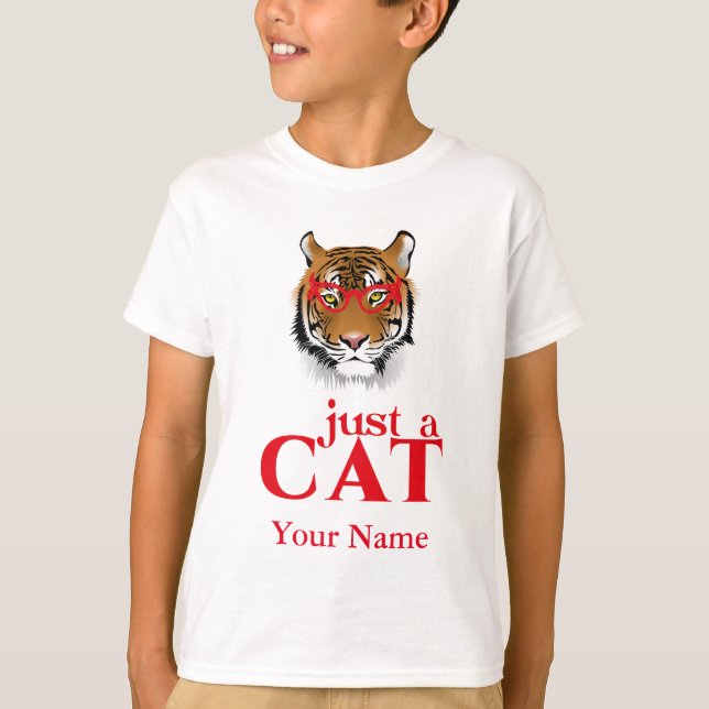 T-shirt Le tigre juste un chat amusant (Devant)
