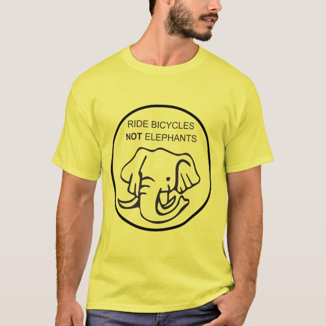 T-shirt Le tour va à vélo pas des éléphants (Devant)