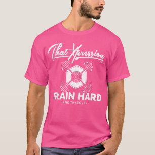 T-shirt Le Train D'Expression Dur Et Le Dumbbell Bar De Re