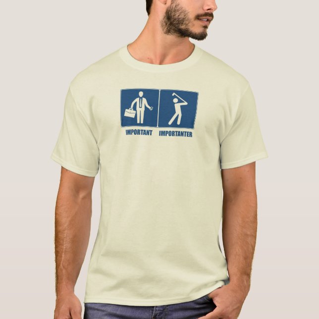 T-shirt Le Travail Est Important, Le Golf Est Important (Devant)