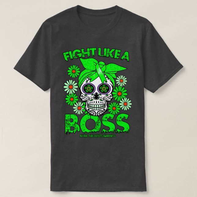 T-shirt Le tube neural viole La prise de conscience combat (Design devant)