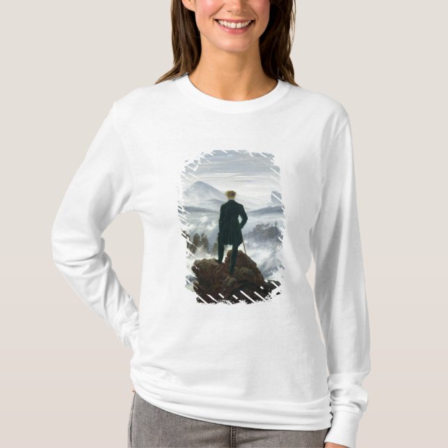 T-shirt Le vagabond au-dessus de la mer du brouillard, (Devant)