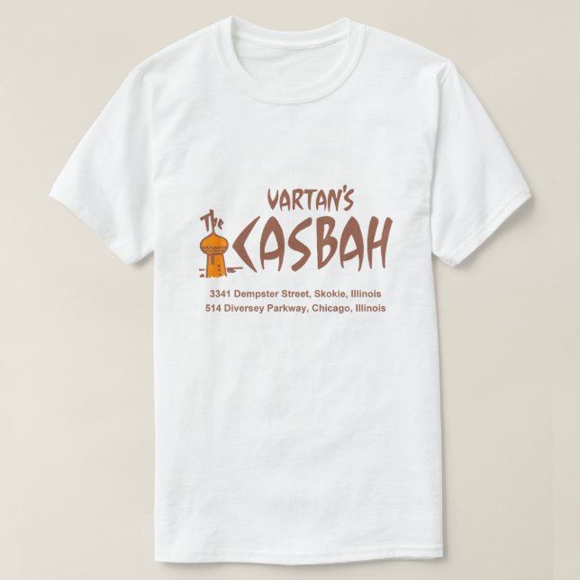 T-shirt Le Vartan's Casbah Restaurant, Skokie-Chicago (Design devant)