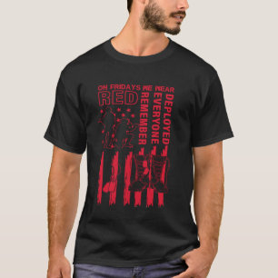 T-shirt Le vendredi nous portons le drapeau américain roug