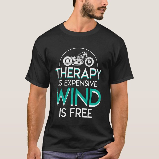 T-shirt Le vent cher de thérapie de motard de moto (Devant)