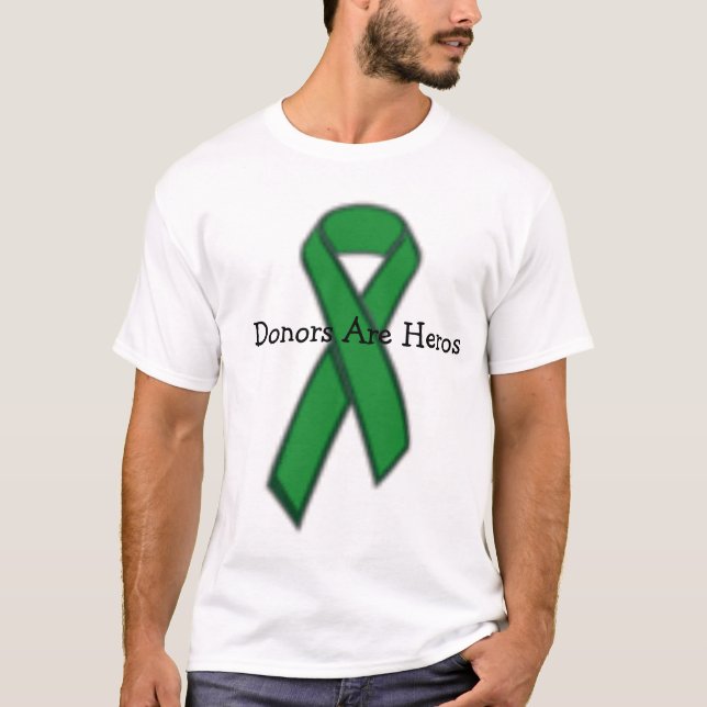 T-shirt le vert, donateurs sont des héros (Devant)