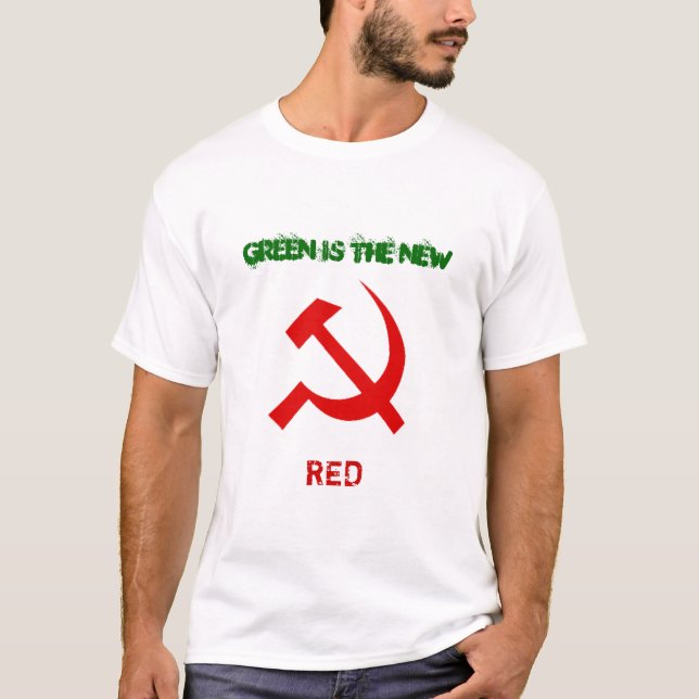 T-shirt Le vert est le nouveau ROUGE (Devant)