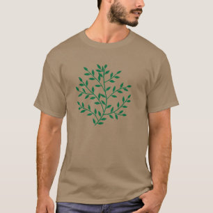 T-shirt Le vert laisse le décor vert de feuille de branch