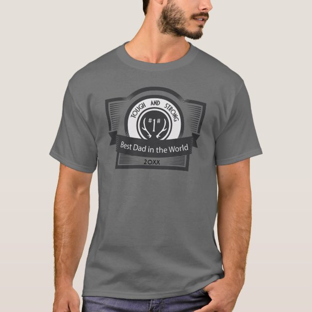 T-shirt Le vieux Buck meilleur papa dans le monde entier (Devant)
