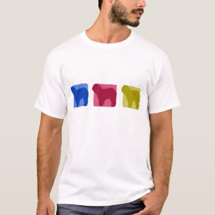 T-shirt Le vieux chien de berger anglais coloré silhouett