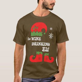 T-shirt Le Vin Boire Elf Noël Elf Tee Family Ma
