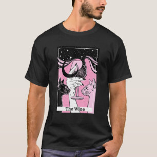 T-shirt Le Vin Boire Funny Couple Cat Carte Tarot Cres