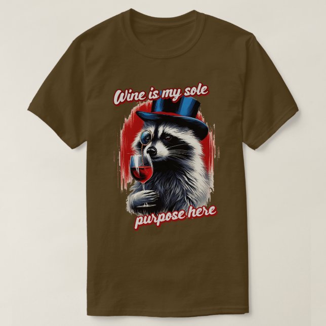 T-shirt Le vin est mon seul but ici (Design devant)