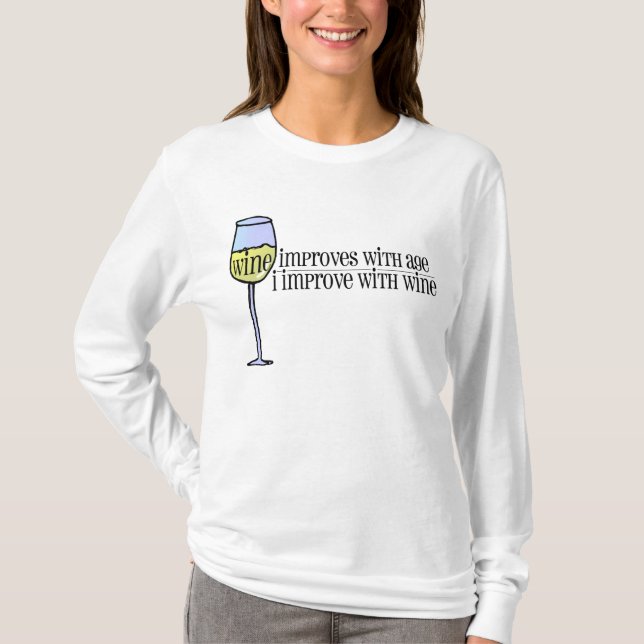 T-shirt Le vin s'améliore… (Devant)