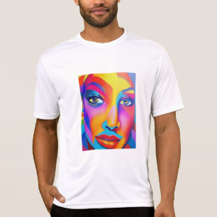 T-Shirt Le visage de la femme multicolore