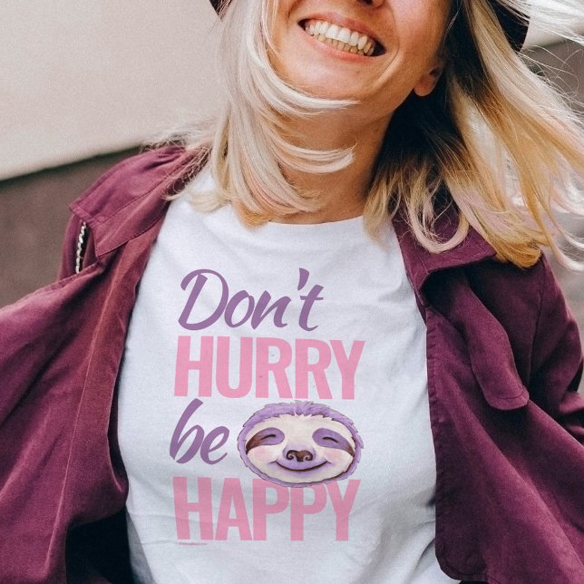 T-shirt Le visage de Sloth ne se dépêche pas d'être heureu (Créateur téléchargé)