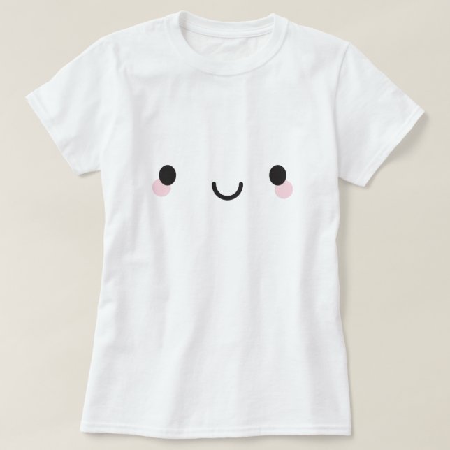 T-shirt Le visage heureux de Kawaii (Design devant)
