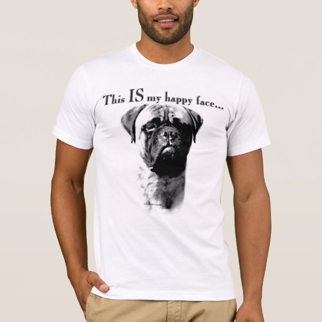 T-shirt Le visage joyeux de Bullmastiff (Devant)