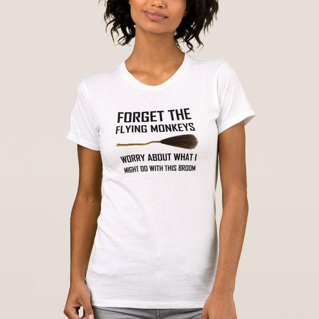 T-shirt Le vol Monkeys le balai de sorcière (Devant)