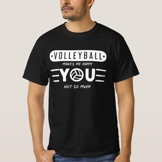 T-shirt Le Volley-Ball Me Rend Heureux De Ne Pas Avoir Tel (Devant)
