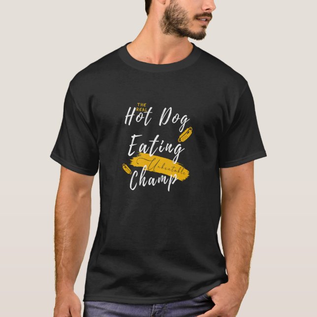 T-shirt Le vrai hot Dog Manger Champ Hot Dog (Devant)