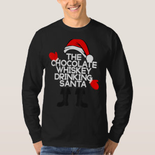 T-shirt Le Whiskey Chocolat Boire Père Noël Drôle Vacances