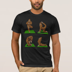 T-shirt Le yoga de zen de Bigfoot pose l'imaginaire drôle