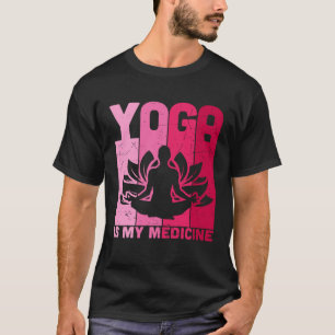 T-shirt Le yoga est mon médicament Rétro Vintage Yoga Zen
