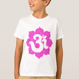 T-shirt Le yoga OM dans Lotus dentellent