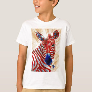 T-shirt Le zèbre patriotique badine le sweatshirt