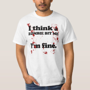 T-shirt le zombi m'a mordu… que je suis très bien… dr