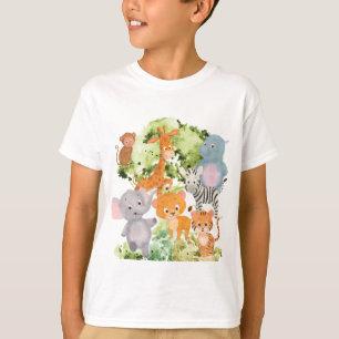 T-shirt Le zoo : collection de mignons animaux sauvages
