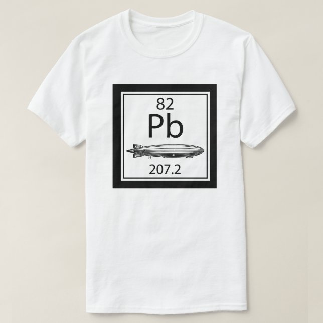 T-shirt Lead Zeppelin Periodic Table Atomic Number Led (Design devant)