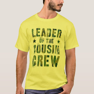 T-shirt LEADER DE L'ÉQUIPAGE DE COUSIN Camo Funny Grand-mè