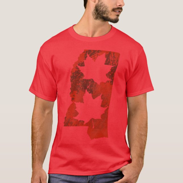 T-shirt Leaf Red State Of Mississippi Oversized (Devant)