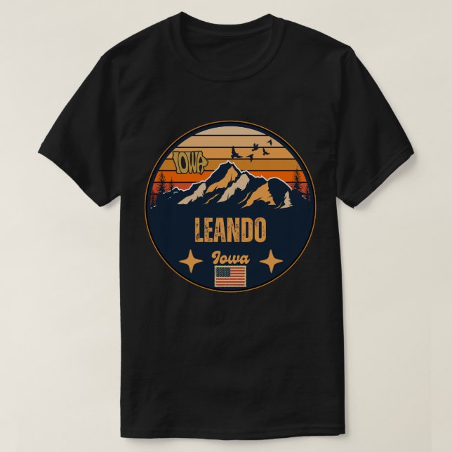 T-shirt Leando, Iowa Ia, États-Unis (Design devant)
