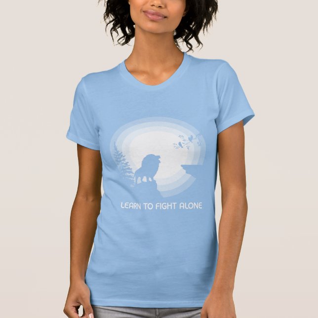 T-shirt Learn to Fight Alone – Lion Under Moonlight (Devant)