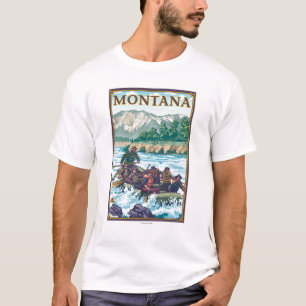 T-shirt L'eau blanche transportant par radeau - le Montana